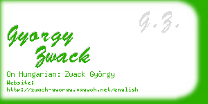 gyorgy zwack business card